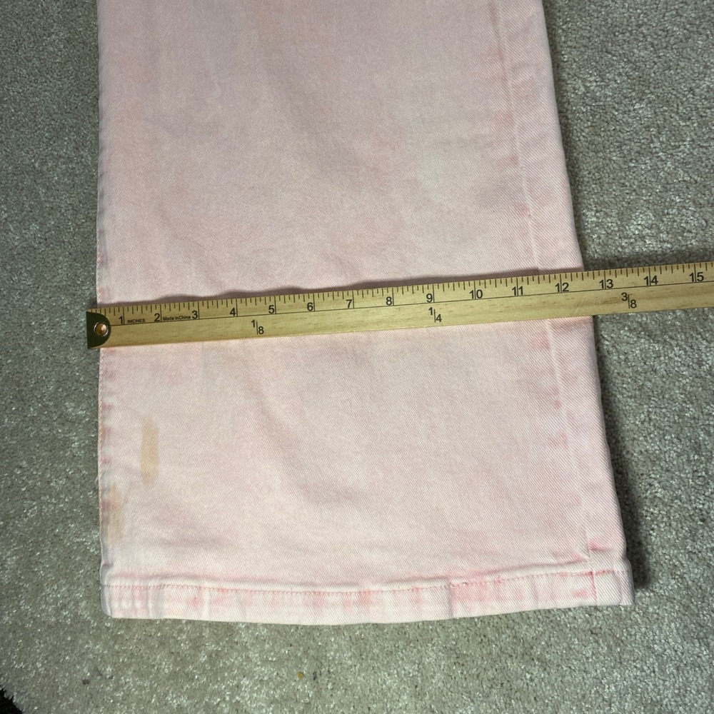 Risen Jeans Wide Leg Jeans Womens 1XL Pink Acid Wash High Rise Streetwear - Picture 8 of 14